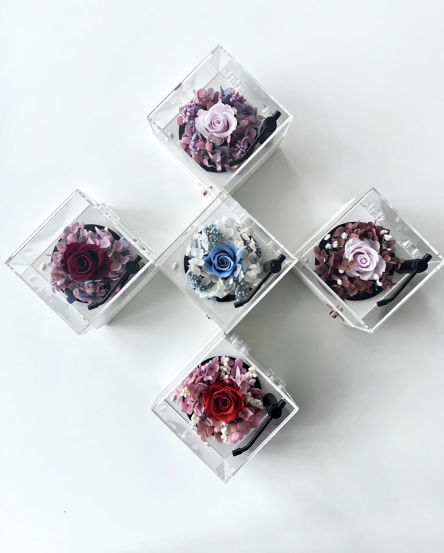 Custom Color Preserved Flower Bluetooth Speaker Music Box